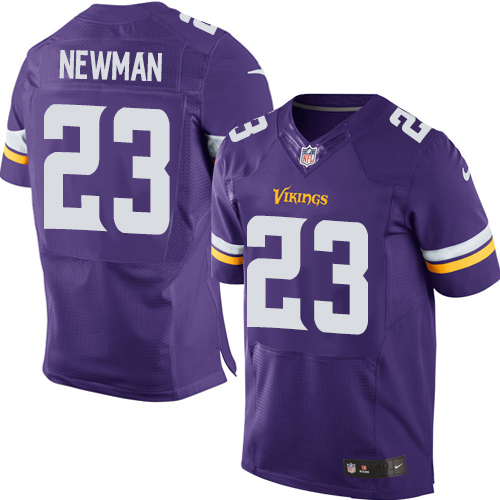 Men's Elite Terence Newman Nike Jersey Purple Home - #23 NFL Minnesota Vikings